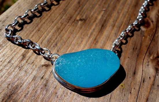 very rare sea glass necklace